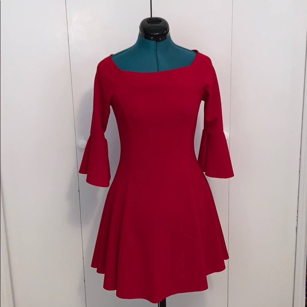 Red long sleeve dress